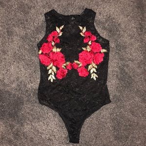 Forever 21 see through lace bodysuit